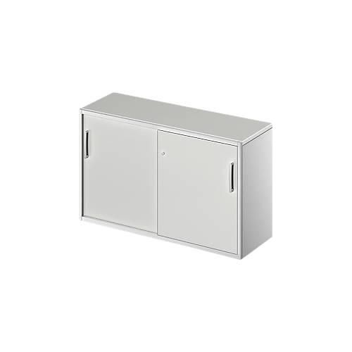 4051273737328 - Genius Beistellschrank TETRIS SOLID 2 OH in Schreibtischhöhe B 1200 mm 25 mm Abdeckplatte lichtgrau weißalu 4051273737328 - Genius Beistellschrank TETRIS SOLID 2 OH in Schreibtischhöhe B 1200 mm 25 mm Abdeckplatte lichtgrau weißalu