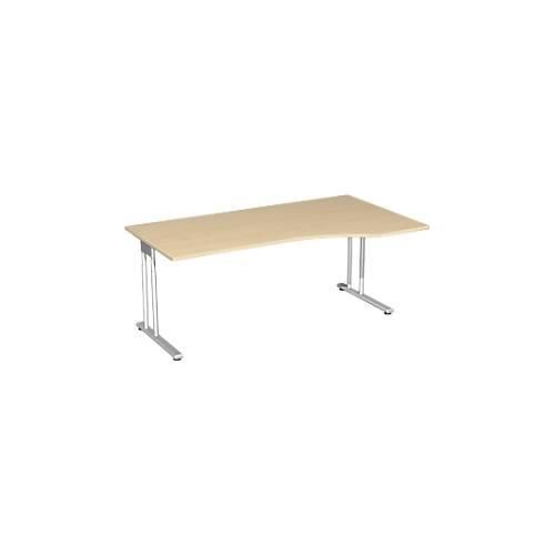 4038933479682 - Schreibtisch mit Ansatz PALENQUE C-Fuß Freiform manuelle Höhenverstellung Ansatz rechts B 1800 x T 800 1000 x H 680-820 mm Ahorn-Dekor 4038933479682 - Schreibtisch mit Ansatz PALENQUE C-Fuß Freiform manuelle Höhenverstellung Ansatz rechts B 1800 x T 800 1000 x H 680-820 mm Ahorn-Dekor
