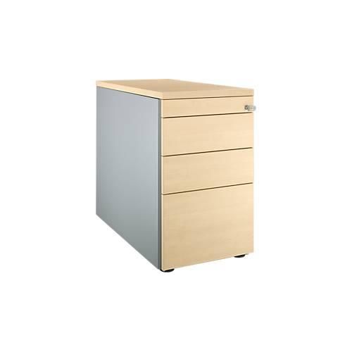 4250510833643 - Genius Standcontainer 1336 mit Griffnut B 435 x H 717 mm weißalu weißalu Ahorn-Dekor