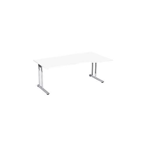 4038933482798 - Schreibtisch mit Ansatz PALENQUE C-Fuß Freiform manuelle Höhenverstellung Ansatz rechts B 1800 x T 800 1000 x H 680-820 mm weiß 4038933482798 - Schreibtisch mit Ansatz PALENQUE C-Fuß Freiform manuelle Höhenverstellung Ansatz rechts B 1800 x T 800 1000 x H 680-820 mm weiß