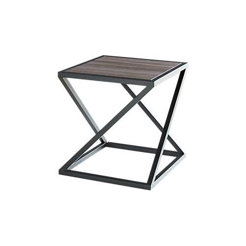 4050558002991 - Beistelltisch X Quadratform X-Fuß-Gestell B 500 x T 500 x H 530 mm desinfektionsmittelbeständig Eiche dunkel gekalkt