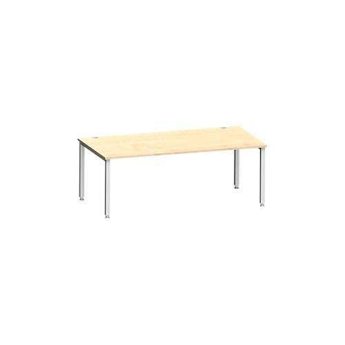 4250510842133 - Schreibtisch MODENA FLEX Rechteck 4-Fuß Quadratrohr B 2000 x T 1000 x H 720-820 mm Ahorn weißaluminium 4250510842133 - Schreibtisch MODENA FLEX Rechteck 4-Fuß Quadratrohr B 2000 x T 1000 x H 720-820 mm Ahorn weißaluminium