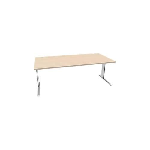 4250510838105 - Pure Schreibtisch PLANOVA BASIC Rechteck C-Fuß B 2000 x T 1000 x H 717 mm Ahorn weiß + Kabelkanal