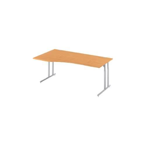 4250510821282 - Select Schreibtisch COMBITEC Freiform Ansatz links C-Fuß B 1800 x T 1000 800 x H 677-817 mm Buche weißaluminium 4250510821282 - Select Schreibtisch COMBITEC Freiform Ansatz links C-Fuß B 1800 x T 1000 800 x H 677-817 mm Buche weißaluminium