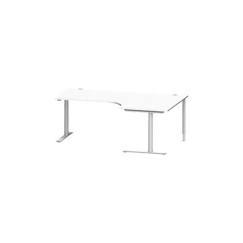 4250510875988 - Genius Winkelschreibtisch MODENA FLEX 90° Ansatz rechts C-Fuß-Rundrohr B 2000 mm weiß weiß 4250510875988 - Genius Winkelschreibtisch MODENA FLEX 90° Ansatz rechts C-Fuß-Rundrohr B 2000 mm weiß weiß