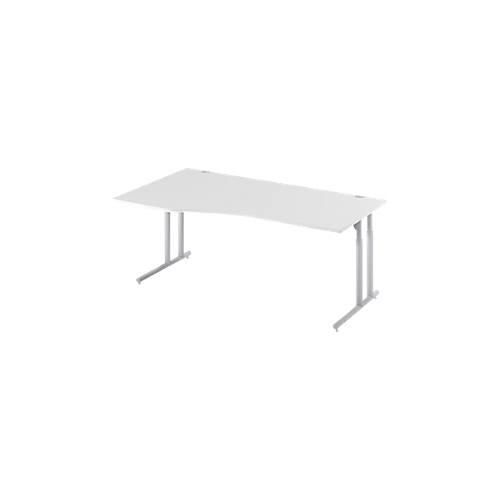 4250510821268 - Select Schreibtisch COMBITEC Freiform Ansatz links C-Fuß B 1800 x T 1000 800 x H 677-817 mm lichtgrau weißaluminium 4250510821268 - Select Schreibtisch COMBITEC Freiform Ansatz links C-Fuß B 1800 x T 1000 800 x H 677-817 mm lichtgrau weißaluminium