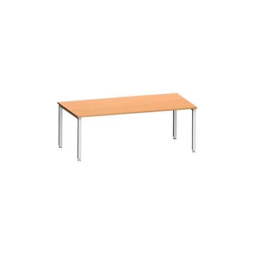 4250510842126 - Schreibtisch MODENA FLEX Rechteck 4-Fuß Quadratrohr B 2000 x T 1000 x H 720-820 mm Buche weißaluminium 4250510842126 - Schreibtisch MODENA FLEX Rechteck 4-Fuß Quadratrohr B 2000 x T 1000 x H 720-820 mm Buche weißaluminium