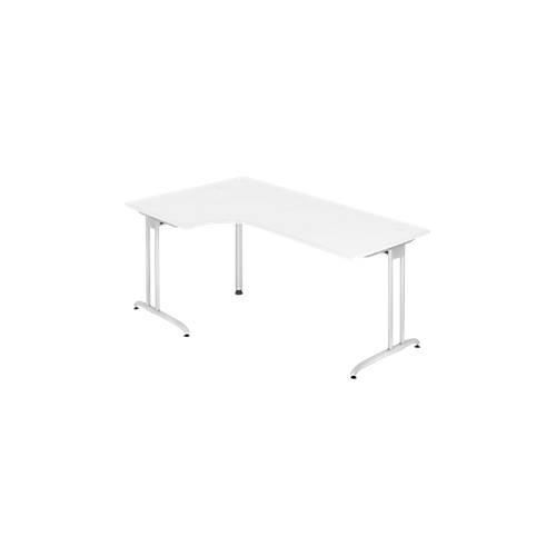 4032062134535 - HAMMERBACHER BS82 Schreibtisch weiß L-Form C-Fuß-Gestell silber 2000 x 800 1200 cm 4032062134535 - HAMMERBACHER BS82 Schreibtisch weiß L-Form C-Fuß-Gestell silber 2000 x 800 1200 cm