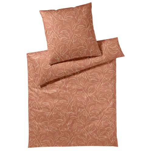 4029058285470 - Bettwäsche ELEGANTE Floral Gr B L 135 cm x 200 cm 1 St 1 St Mako-Satin B L 80 cm x 80 cm rosegold (kupfer) angenehmes Hautgefühl