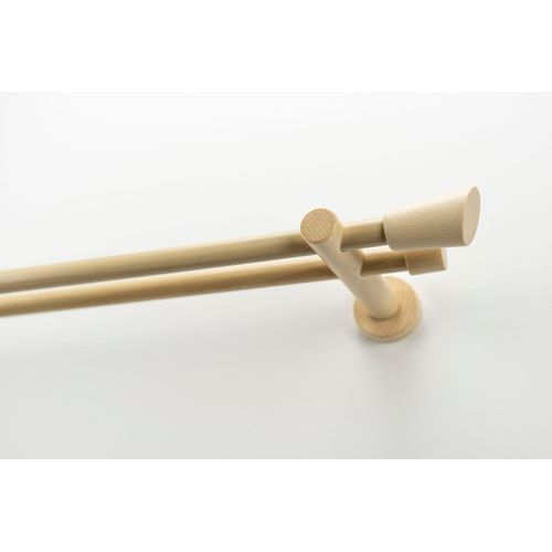 9002777207256 - Gardinenstange GARESA MOLIS Gardinenstangen Gr L 250 cm Ø 20 mm 2 läufig beige (natur) Kinder Gardinenstangen für Vorhanggarnitur verlängerbar Wandmontage Keil ohne Ringe