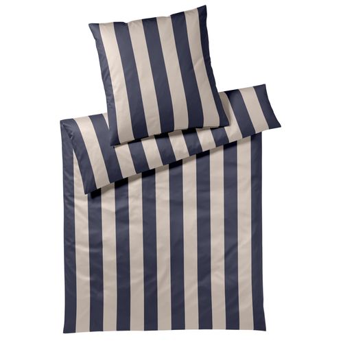 4029058372682 - Bettwäsche ELEGANTE Night Stripe Gr B L 155 cm x 220 cm 1 St 1 St Mako-Satin B L 80 cm x 80 cm beige (natur) angenehmes Hautgefühl