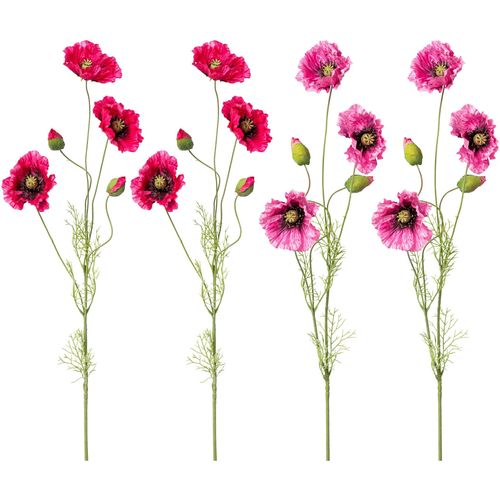 4064118117896 - Kunstblume CREATIV GREEN Mohn Kunstpflanzen Gr H 90 cm 4 St pink Kunst-Blumen