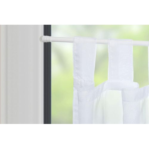 4015161070478 - Scheibenstange flexx Gardinenstangen Gr L 40 cm - 60 cm Ø 8 mm 1 läufig weiß Gardinenstangen ohne Bohren