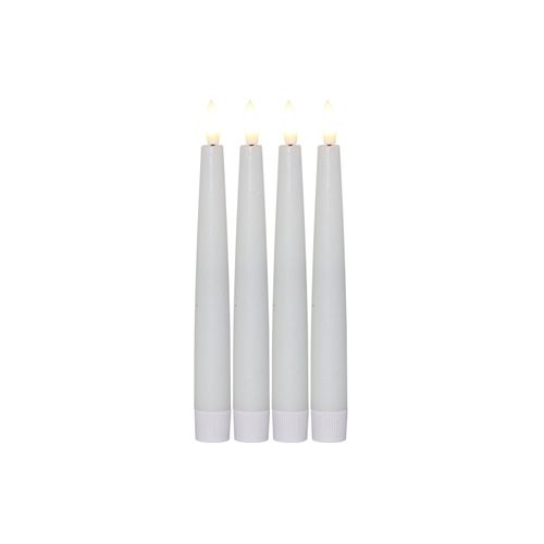 7391482049735 - 063-58 Weihnachtsdekoration led-kerze flamme led 4X003W Wachs Kunststoff weiss H20cm Ø21cm - Star Trading