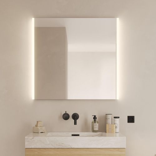 5705387008131 - LED-Lichtspiegel LOEVSCHALL Lago Quadratisch Badzimmerspiegel mit LED Beleuchtung silber B80cm H75cm T345cm Spiegel Verstellbarer Spiegel mit Licht Dänisches Design 5705387008131 - LED-Lichtspiegel LOEVSCHALL Lago Quadratisch Badzimmerspiegel mit LED Beleuchtung silber B80cm H75cm T345cm Spiegel Verstellbarer Spiegel mit Licht Dänisches Design