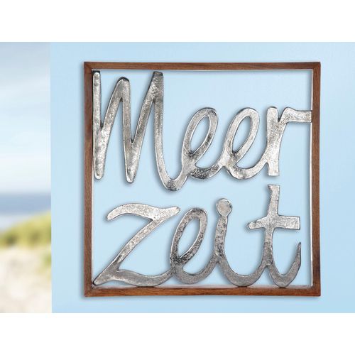 4063387429389 - Wanddekoobjekt GILDE Rahmen XXL Meerzeit Wanddekoobjekte Gr B H T 60 cm x 60 cm x 25 cm silberfarben Wanddekoration
