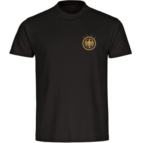 4068859251611 - multifanshop Herren T-Shirt - Deutschland - Adler Retro Gold - Druck gold metallic - Männer