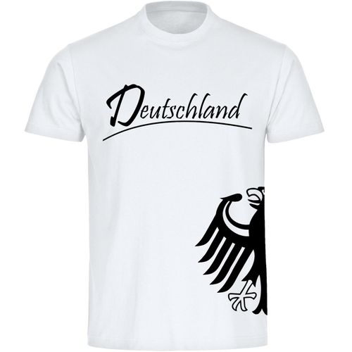 4068859250355 - multifanshop Herren T-Shirt - Deutschland - Adler seitlich - Druck schwarz - Männer