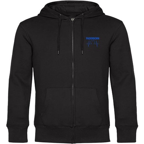 4068859041649 - multifanshop Kapuzen Sweatshirt Jacke - Paderborn - Herzschlag - Druck blau - Sweat