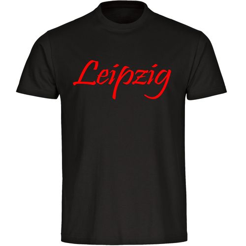 4068859160050 - multifanshop Herren T-Shirt - Leipzig - Schriftzug - Druck rot - Männer