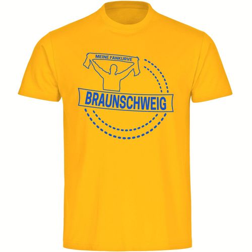 4068859203191 - multifanshop Herren T-Shirt - Braunschweig - Meine Fankurve - Druck blau - Männer