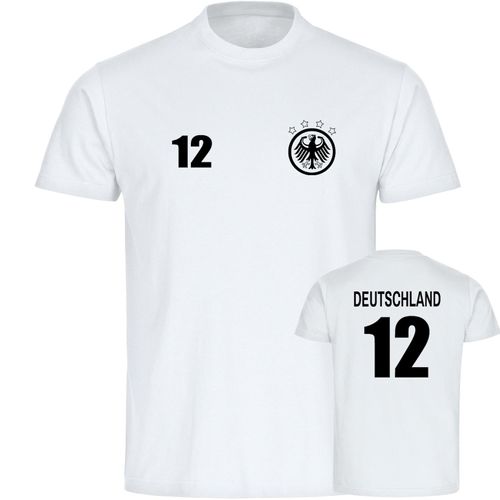 4068859252144 - multifanshop Herren T-Shirt - Deutschland - Adler Retro Trikot 12 - Druck schwarz - Männer 4068859252144 - multifanshop Herren T-Shirt - Deutschland - Adler Retro Trikot 12 - Druck schwarz - Männer