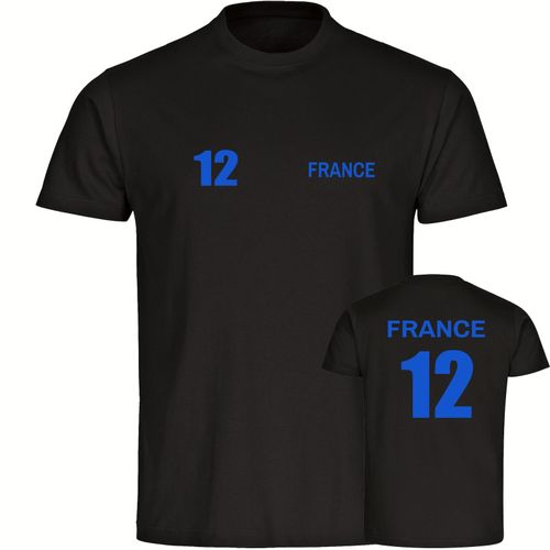 4068859375683 - multifanshop Herren T-Shirt - France - Trikot Nummer 12 - Druck blau - Männer