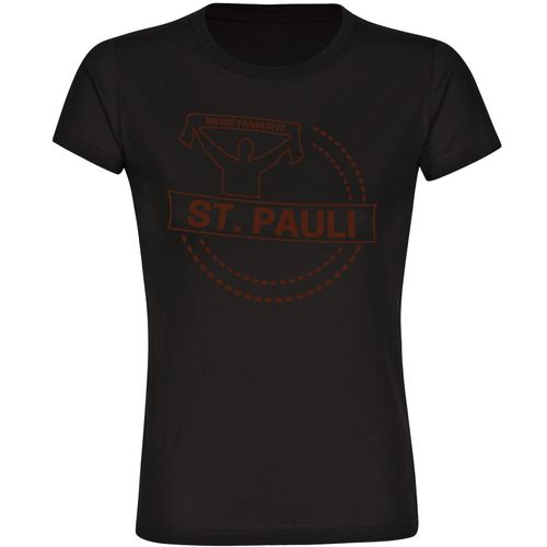 4068859195403 - multifanshop Damen T-Shirt - St Pauli - Meine Fankurve - Druck braun - Frauen
