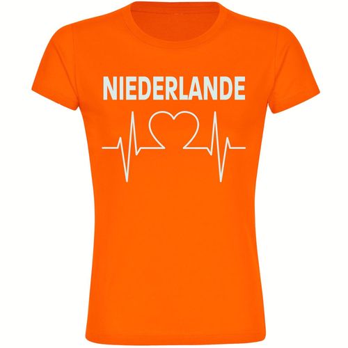 4068859458645 - multifanshop Damen T-Shirt - Niederlande - Herzschlag - Druck weiß - Frauen 4068859458645 - multifanshop Damen T-Shirt - Niederlande - Herzschlag - Druck weiß - Frauen