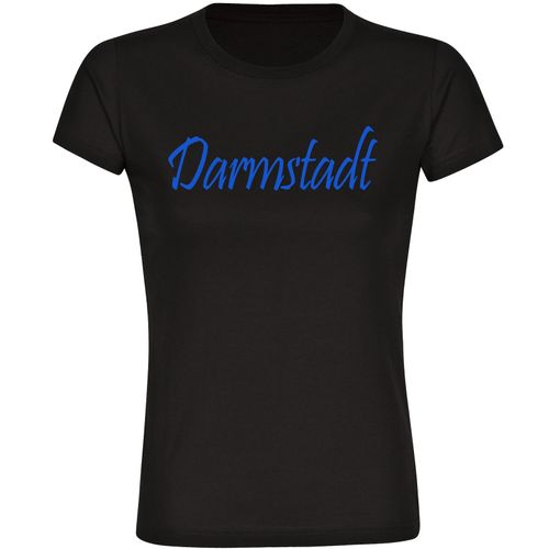 4068859066086 - multifanshop Damen T-Shirt - Darmstadt - Schriftzug - Druck blau - Frauen