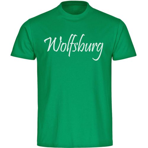 4068859184650 - multifanshop Herren T-Shirt - Wolfsburg - Schriftzug - Druck weiß - Männer