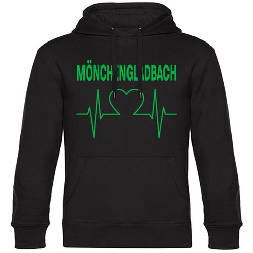 4068859174033 - multifanshop Kapuzen Sweatshirt - Mönchengladbach - Herzschlag - Druck grün - Hoodie