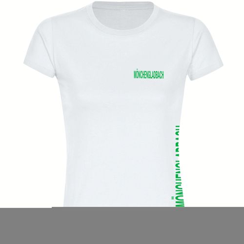 4068859167363 - multifanshop Damen T-Shirt - Mönchengladbach - Brust & Seite - Druck grün - Frauen