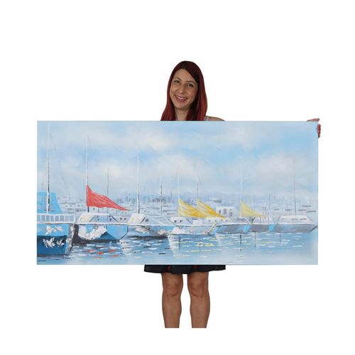 4057651138152 - Wandbild Boote 100% handgemaltes Ölgemälde Gemälde XL 140x70cm 4057651138152 - Wandbild Boote 100% handgemaltes Ölgemälde Gemälde XL 140x70cm