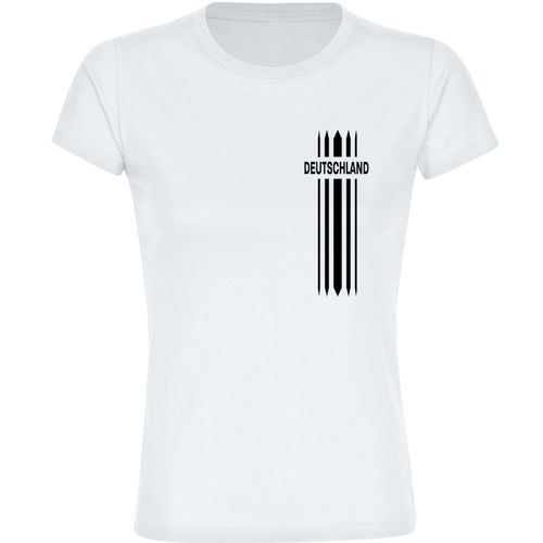 4068859267070 - multifanshop Damen T-Shirt - Deutschland - Streifen - Druck schwarz - Frauen