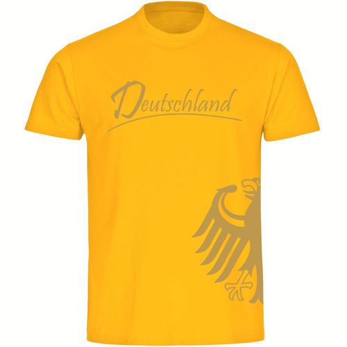 4068859256432 - multifanshop Kinder T-Shirt - Deutschland - Adler seitlich Gold - Druck gold metallic - Kind