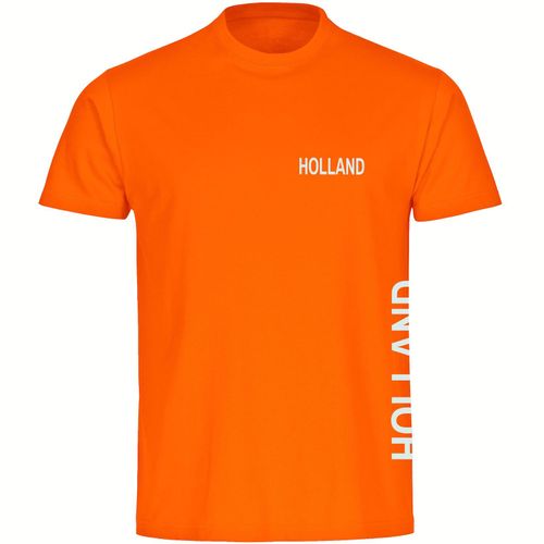 4068859453237 - multifanshop Herren T-Shirt - Holland - Brust & Seite - Druck weiß - Männer