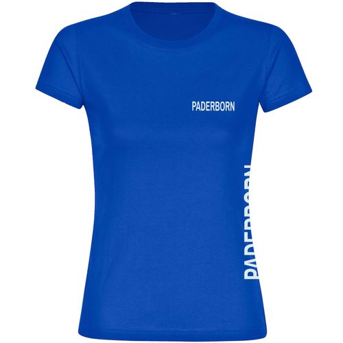 4068859023126 - multifanshop Damen T-Shirt - Paderborn - Brust & Seite - Druck weiß - Frauen