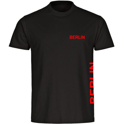 4068859072551 - multifanshop Herren T-Shirt - Berlin rot - Brust & Seite - Druck rot - Männer