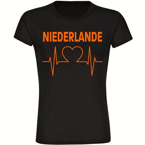 4068859459192 - multifanshop Damen T-Shirt - Niederlande - Herzschlag - Druck orange - Frauen 4068859459192 - multifanshop Damen T-Shirt - Niederlande - Herzschlag - Druck orange - Frauen