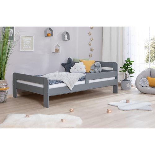 4251105970590 - TiCAA Einzelbett Kinderbett Jugendbett Bennet mit Rausfallschutz & Lattenrost für Schlafzimmer Kinderzimmer Kiefer Massivholz Bettgestell 90 x 200 cm 4251105970590 - TiCAA Einzelbett Kinderbett Jugendbett Bennet mit Rausfallschutz & Lattenrost für Schlafzimmer Kinderzimmer Kiefer Massivholz Bettgestell 90 x 200 cm