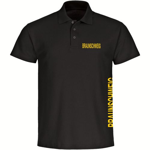 4068859198558 - multifanshop Poloshirt - Braunschweig - Brust & Seite - Druck gelb - Polo