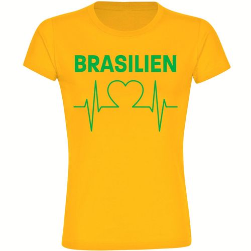 4068859286606 - multifanshop Damen T-Shirt - Brasilien - Herzschlag - Druck grün - Frauen 4068859286606 - multifanshop Damen T-Shirt - Brasilien - Herzschlag - Druck grün - Frauen