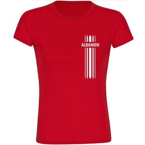 4068859450243 - multifanshop Damen T-Shirt - Albanien - Streifen - Druck weiß - Frauen 4068859450243 - multifanshop Damen T-Shirt - Albanien - Streifen - Druck weiß - Frauen