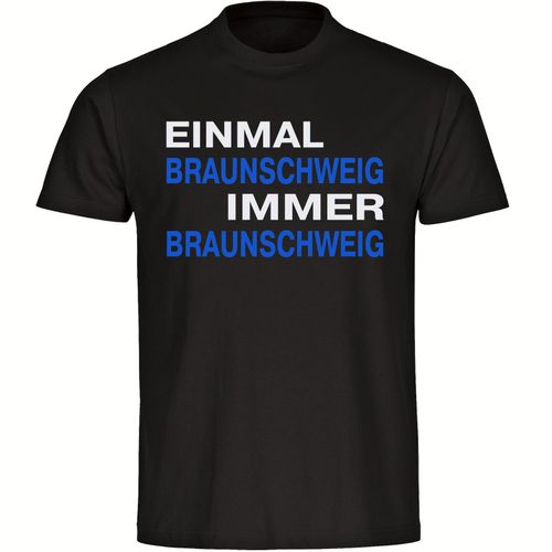 4068859204266 - multifanshop Herren T-Shirt - Braunschweig - Einmal Immer - Druck blau - Männer 4068859204266 - multifanshop Herren T-Shirt - Braunschweig - Einmal Immer - Druck blau - Männer