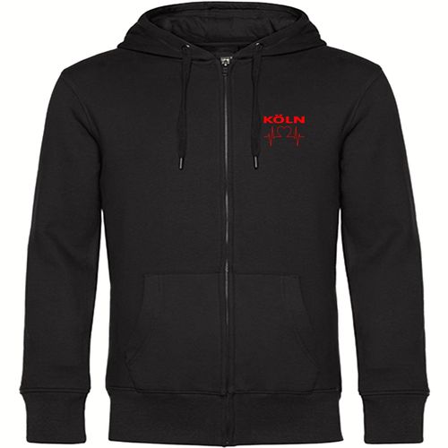 4068859111298 - multifanshop Kapuzen Sweatshirt Jacke - Köln - Herzschlag - Druck rot - Sweat