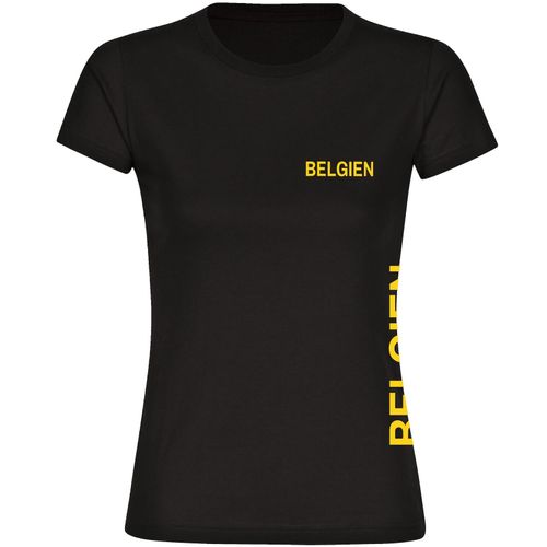 4068859282042 - multifanshop Damen T-Shirt - Belgien - Brust & Seite - Druck gelb - Frauen 4068859282042 - multifanshop Damen T-Shirt - Belgien - Brust & Seite - Druck gelb - Frauen