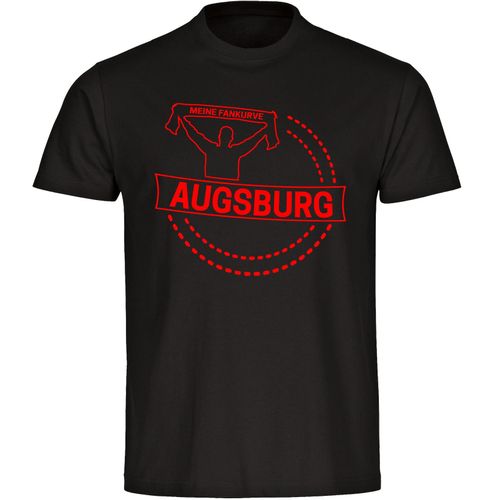 4068859132002 - multifanshop Herren T-Shirt - Augsburg - Meine Fankurve - Druck rot - Männer