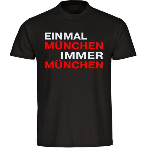 4068859145675 - multifanshop Herren T-Shirt - München rot - Einmal Immer - Druck rot - Männer 4068859145675 - multifanshop Herren T-Shirt - München rot - Einmal Immer - Druck rot - Männer