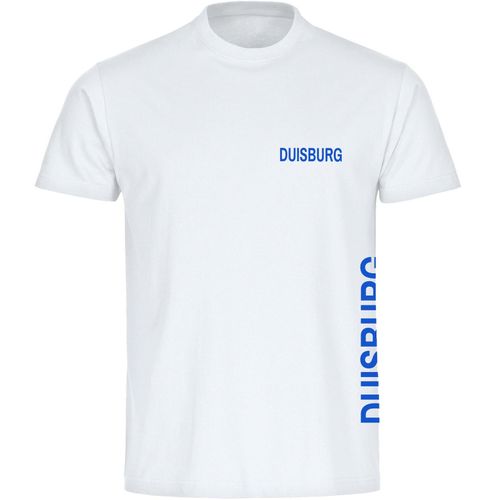 4068859017910 - multifanshop Herren T-Shirt - Duisburg - Brust & Seite - Druck blau - Männer